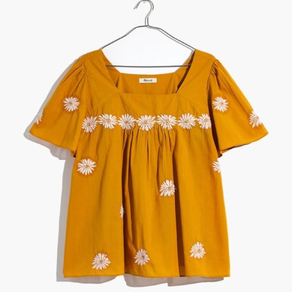 Madewell Floral Embroidered Butterfly Top